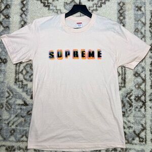 SUPREME Men’s Stencil Tee Shirt Pink Size Medium Short Sleeve FW23